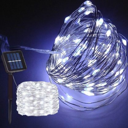 Вулична гірлянда "Краплі роси" на сонячній панелі 100 LED, 10 метрів - Зображення 4