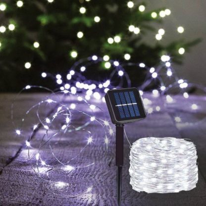 Вулична гірлянда "Краплі роси" на сонячній панелі 100 LED, 10 метрів - Зображення 2