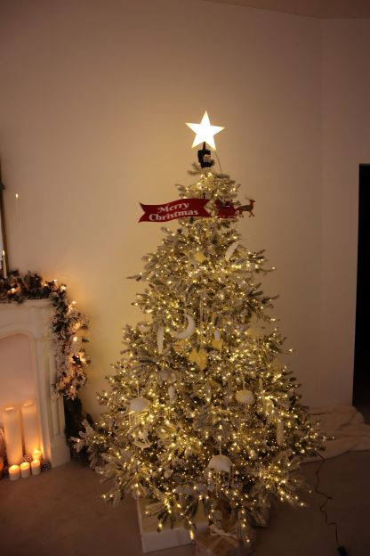 Верхівка на ялинку "Сяюча Зірка" з Сантою на санях та банером "Merry Christmas" - Зображення 13