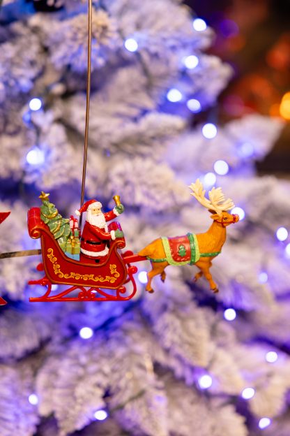 Верхівка на ялинку "Сяюча Зірка" з Сантою на санях та банером "Merry Christmas" - Зображення 4
