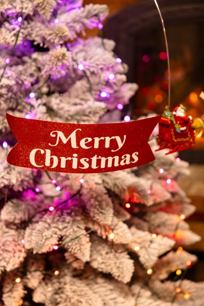 Верхівка на ялинку "Сяюча Зірка" з Сантою на санях та банером "Merry Christmas" - Зображення 3