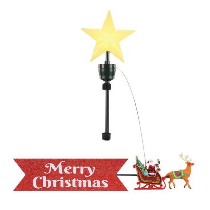 Верхівка на ялинку "Сяюча Зірка" з Сантою на санях та банером "Merry Christmas" - Зображення 9