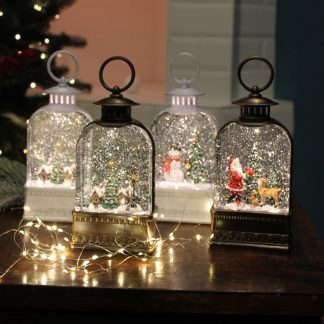 Чарівний ліхтар "Засніжений пейзаж" 20 см., новорічний світильник