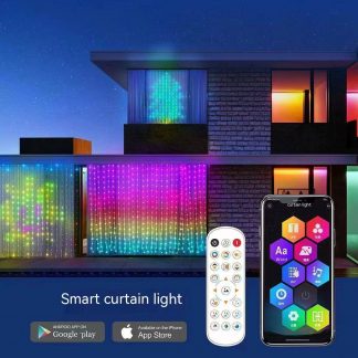 Smart гірлянда "Штора", 3:3 м., RGB, з пультом та додатком на смартфоні