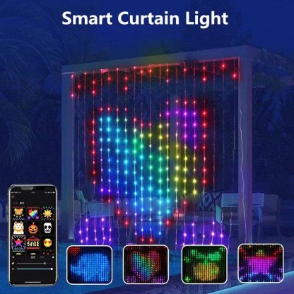 Smart гірлянда "Штора", 3:3 м., RGB, з пультом та додатком на смартфоні - Зображення 2