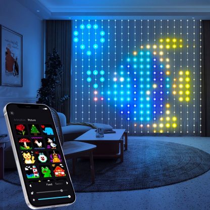 Smart гірлянда "Штора", 3:3 м., RGB, з пультом та додатком на смартфоні - Зображення 3