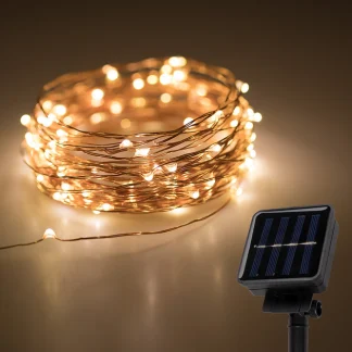 Вулична гірлянда "Краплі роси" на сонячній панелі 100 LED, 10 метрів