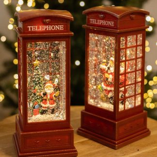 Чарівний ліхтар "Телефонна будка" 25 см., червоний колір, новорічний світильник
