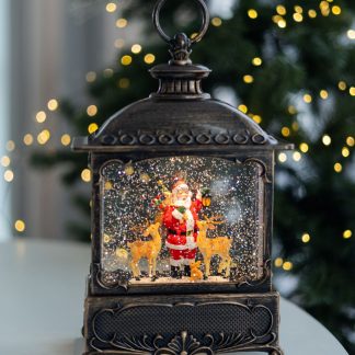 Чарівний ліхтар "Санта та лісові друзі" новорічний світильник
